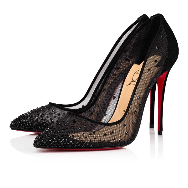 γοβεσ Christian Louboutin Follies Strass γυναικεια μαυρα | OIWndFzE