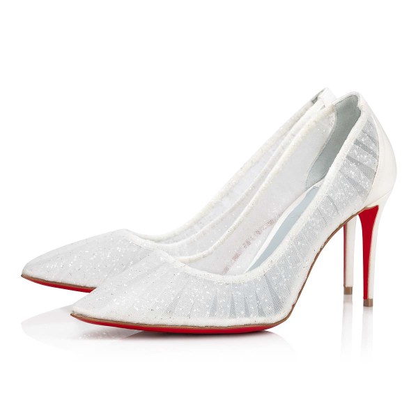 γοβεσ Christian Louboutin Kate Draperia γυναικεια ασπρα ασημι ασπρα μπλε | bLrGlcih