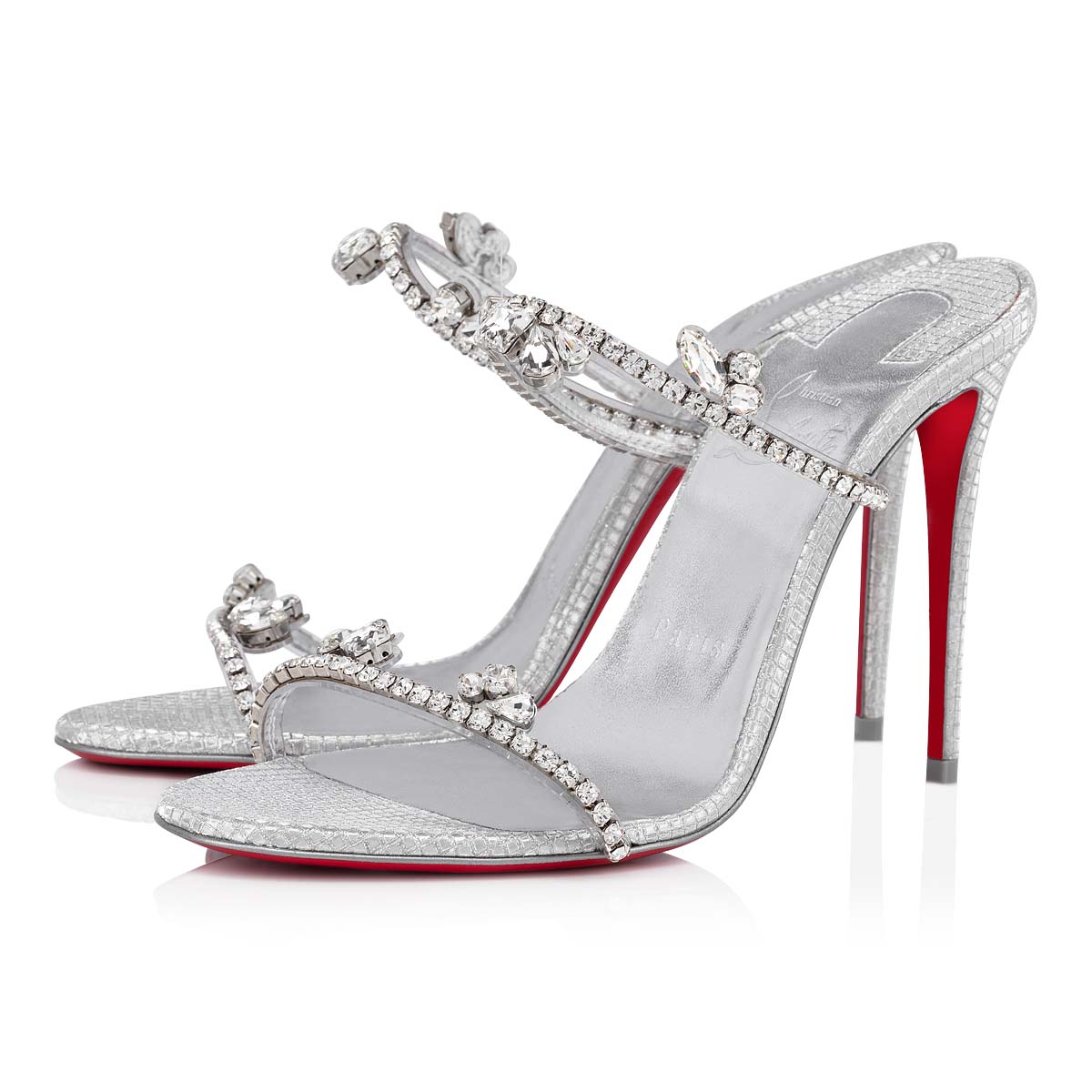 Mules Christian Louboutin Just Queen γυναικεια ασημι ασημι | oY4muVS6