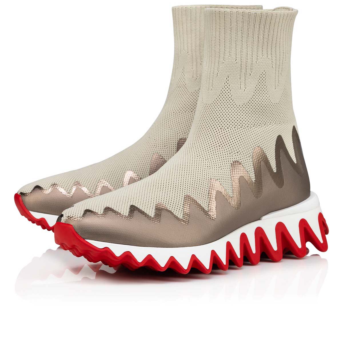 Αθλητικά Παπούτσια Christian Louboutin Sharky Sock γυναικεια Μπεζ | qnC5lCPT