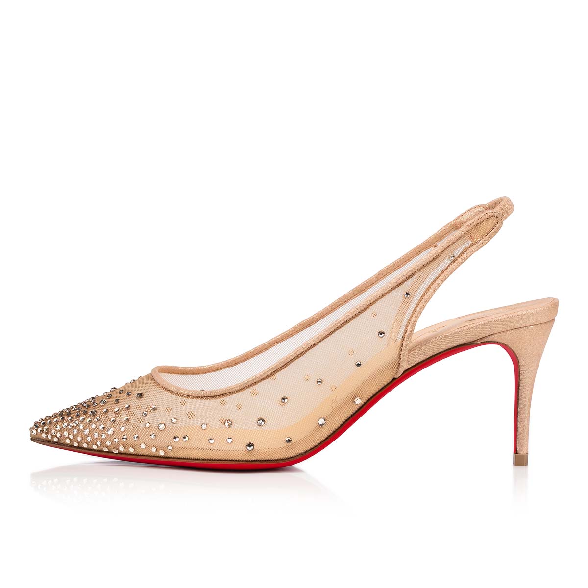 γοβεσ Christian Louboutin Follies Strass sling γυναικεια Μπεζ | HimeWLyK