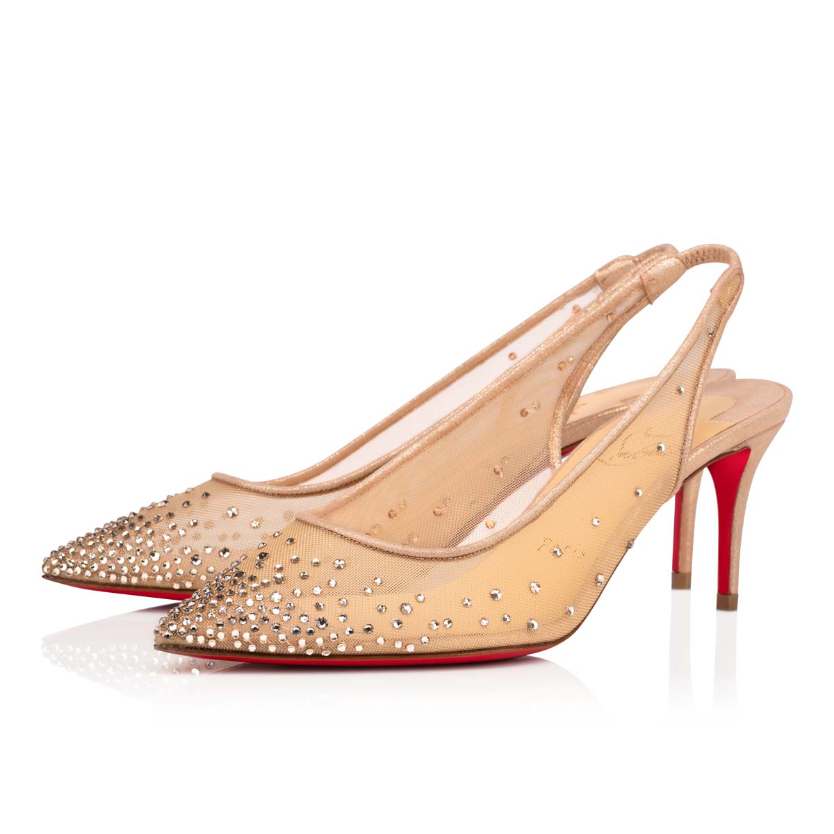 γοβεσ Christian Louboutin Follies Strass sling γυναικεια Μπεζ | HimeWLyK