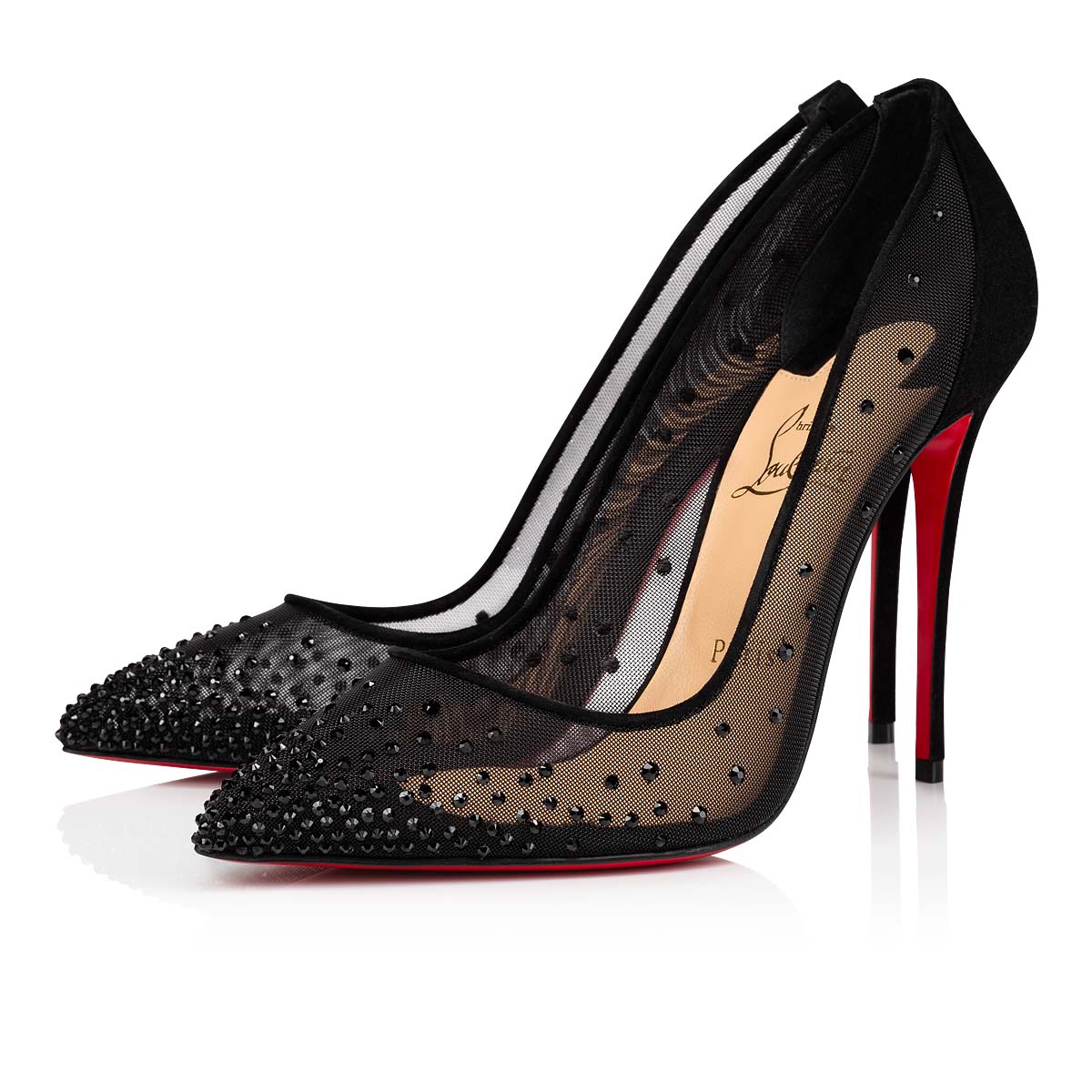 γοβεσ Christian Louboutin Follies Strass γυναικεια μαυρα | OIWndFzE