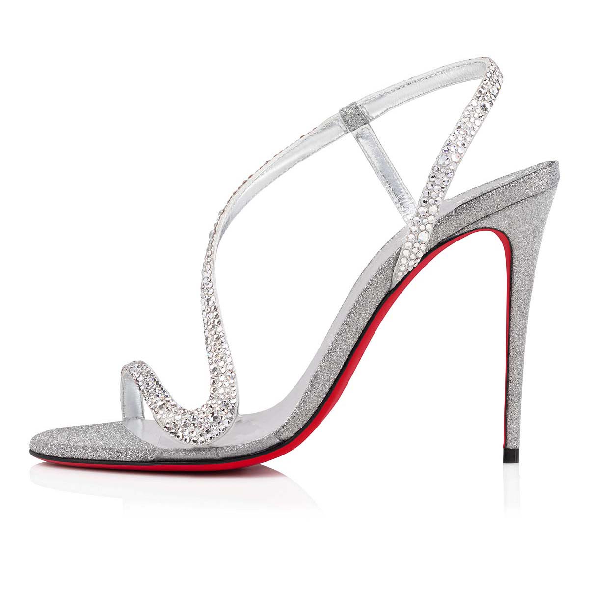 παντοφλεσ Christian Louboutin Rosalie Strass γυναικεια ασημι | wEaFflmr