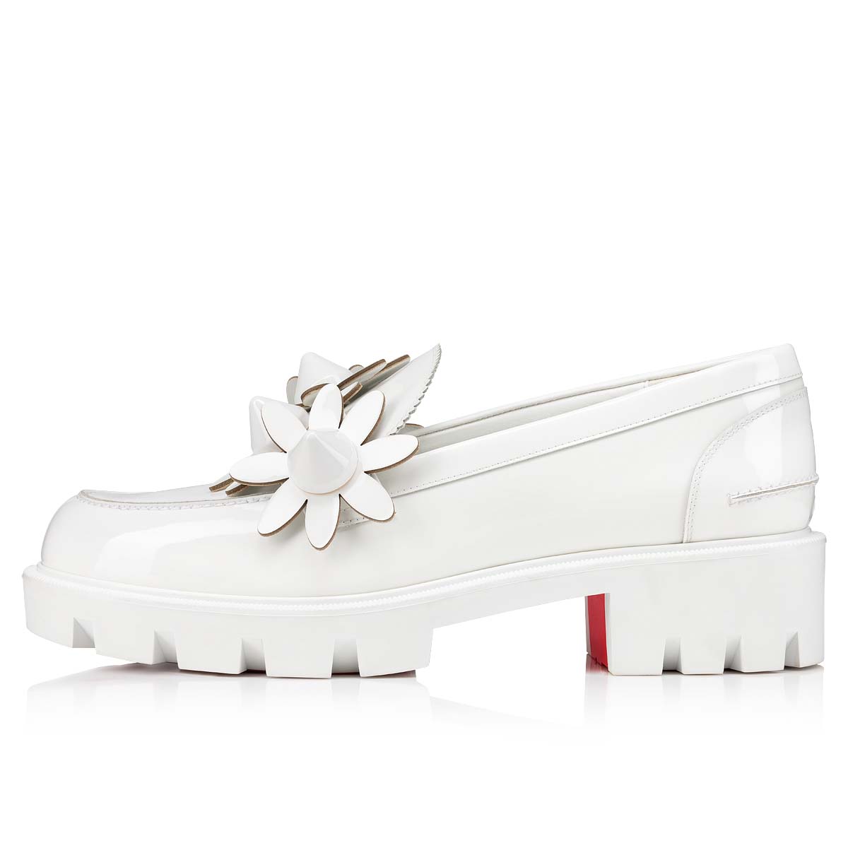 παπουτσια μπαλαρινεσ Christian Louboutin Daisy Spikes Moc γυναικεια ασπρα | O2TtK7dC